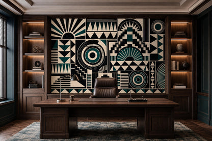 Modernist Architectural Wall Mural Brutalist Geometry Memphis Revival Statement Decor