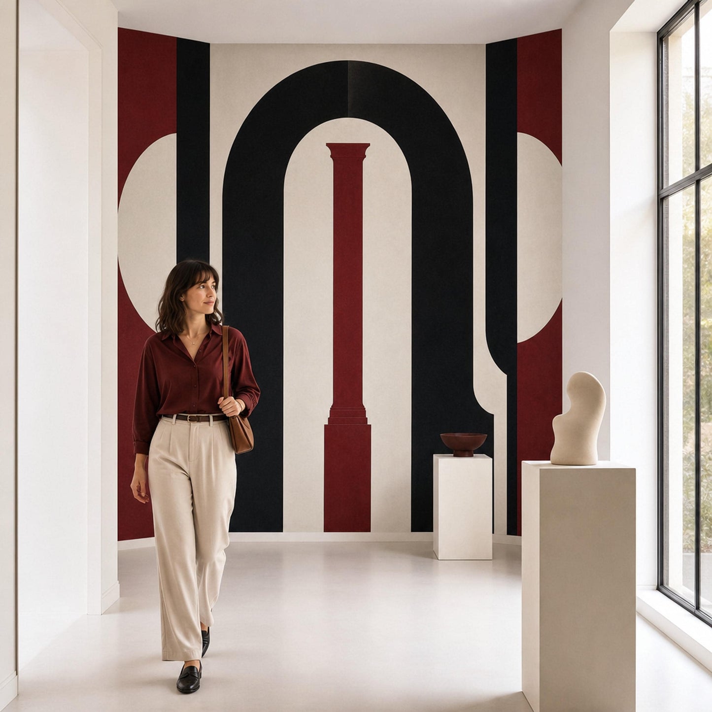 Architectural Arch Wall Mural Bauhaus Luxe Interior Modern Geometric Statement Wall Decor