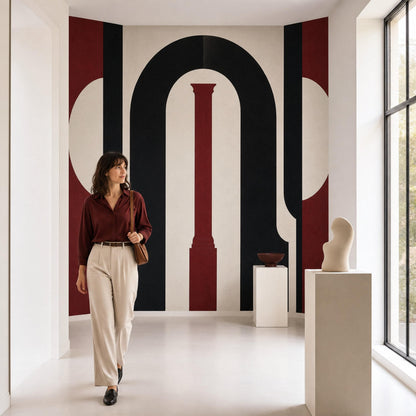 Architectural Arch Wall Mural Bauhaus Luxe Interior Modern Geometric Statement Wall Decor