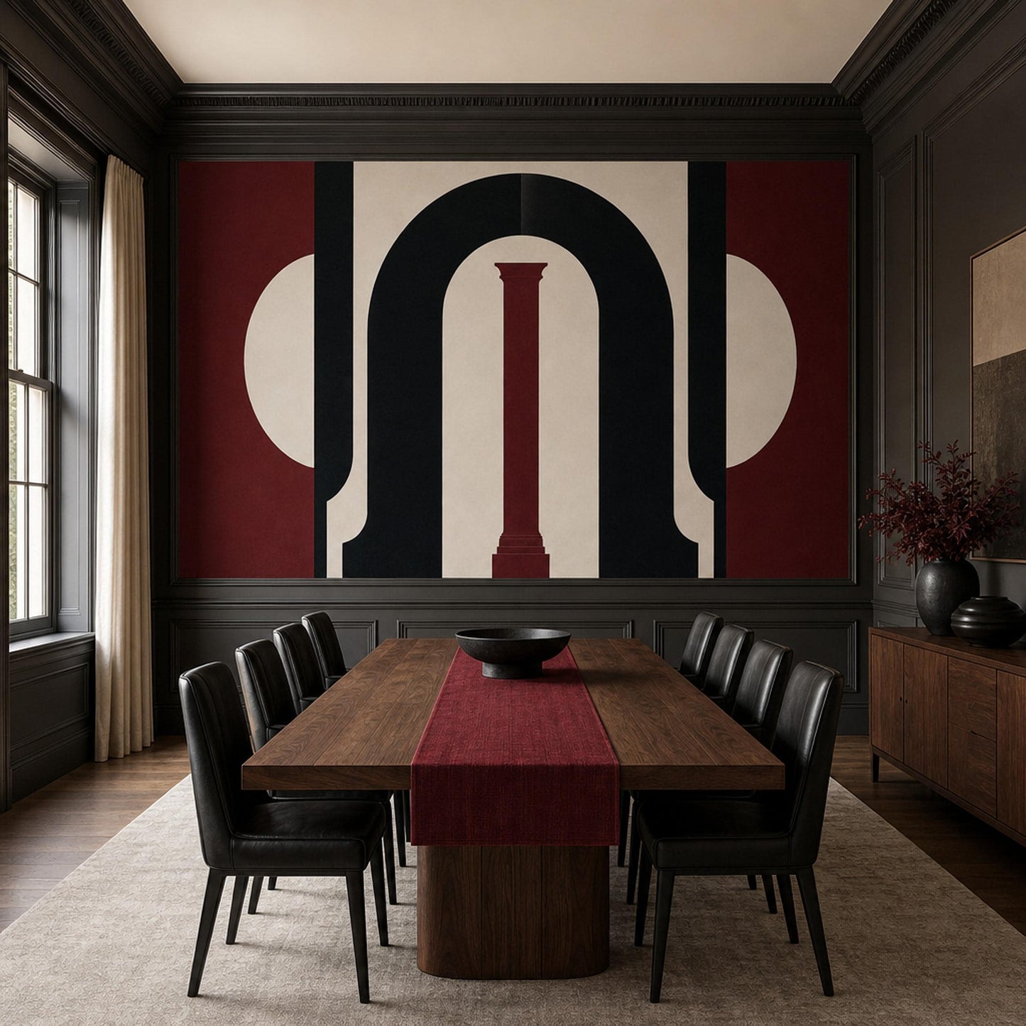 Architectural Arch Wall Mural Bauhaus Luxe Interior Modern Geometric Statement Wall Decor