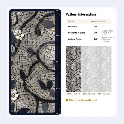 Roman Mosaic Wall Mural Luxury Stone Vine Wallpaper Mediterranean Interior Decor Feature Wall