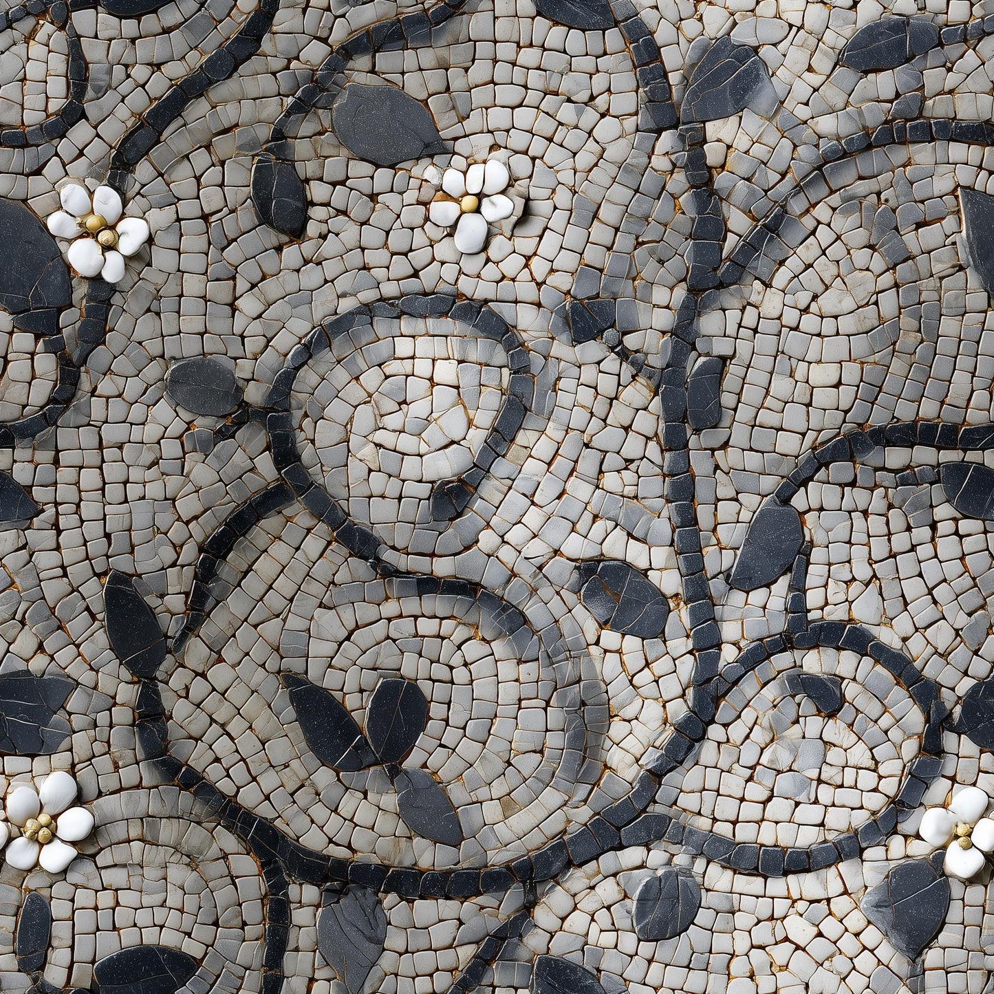 Roman Mosaic Wall Mural Luxury Stone Vine Wallpaper Mediterranean Interior Decor Feature Wall