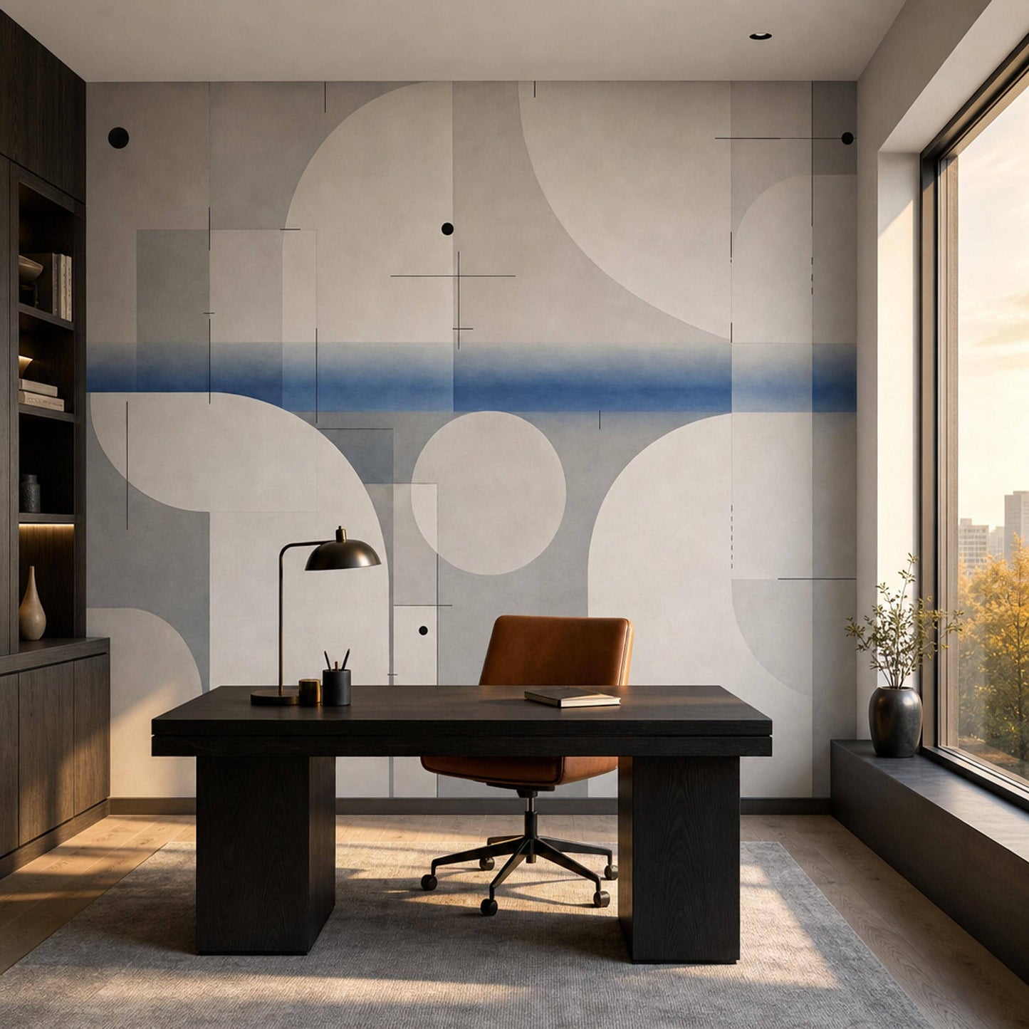 Organic Modern Wall Mural Minimalist Geometric Abstract Contemporary Architectural Decor