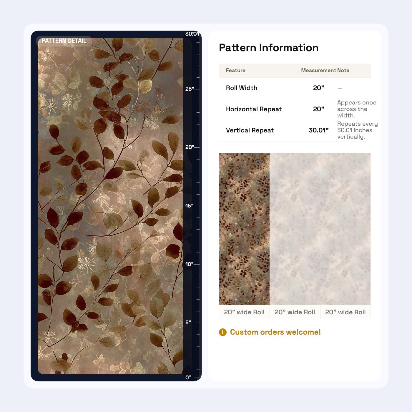 Organic Modern Botanical Wallpaper Neutral Leaf Pattern Earth Tone Nature Decor