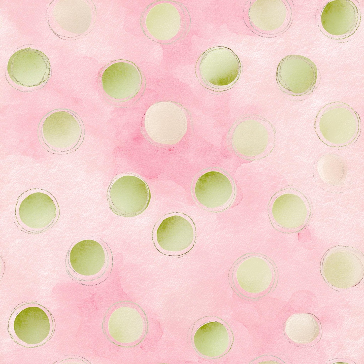 Scandinavian Watercolor Polka Dot Wallpaper Pastel Nursery Pink Wall Decor