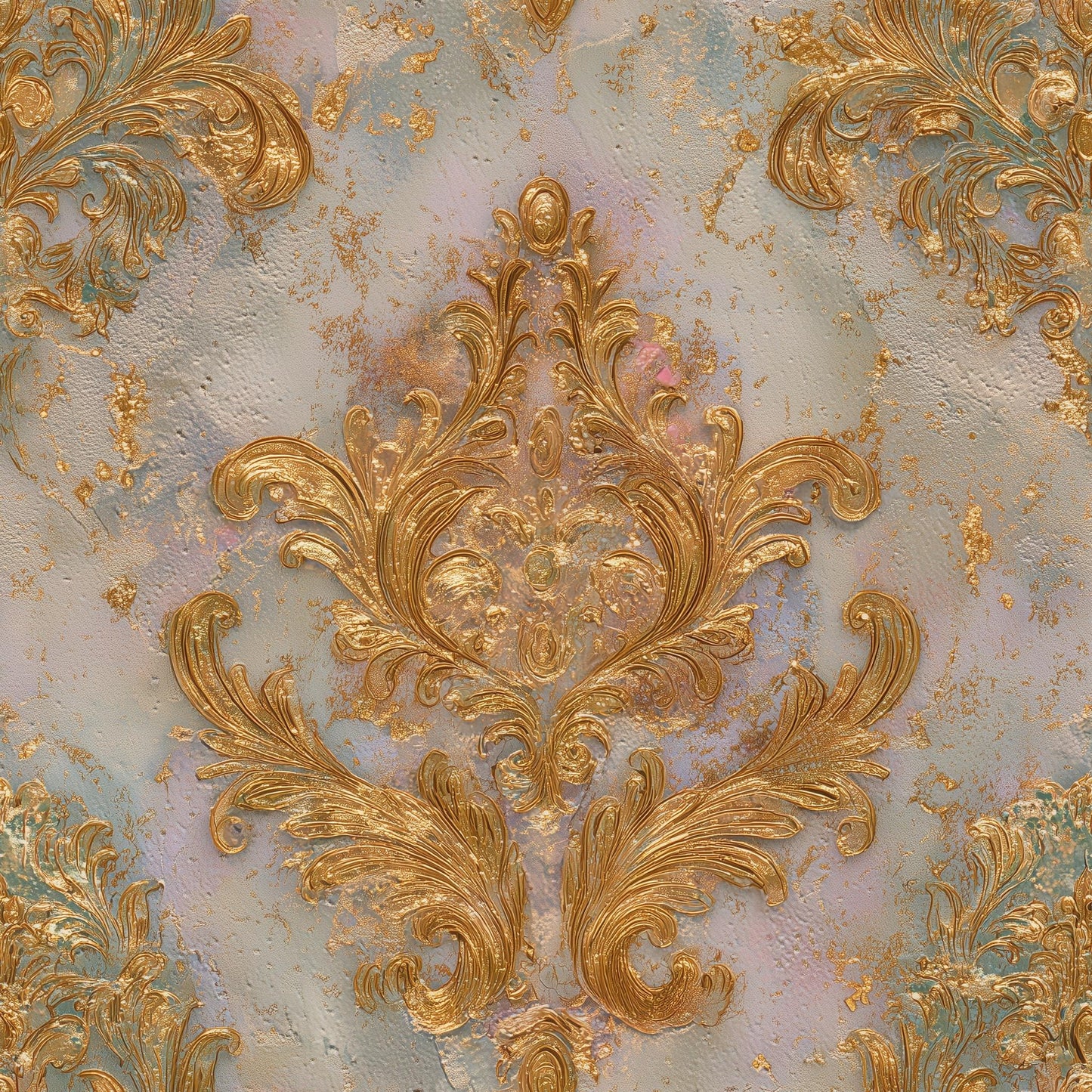 Luxury Baroque Damask Wallpaper Gold French Victorian Classic Wall Decor Pattern