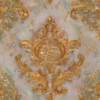 Luxury Baroque Damask Wallpaper Gold French Victorian Classic Wall Decor Pattern