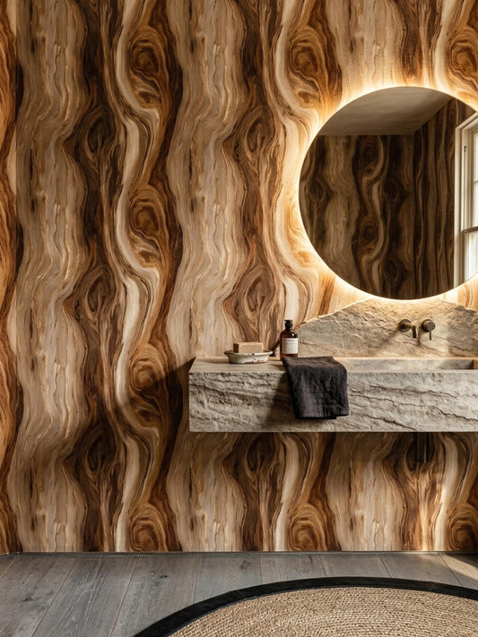 Live Edge Wood Grain Wallpaper Rustic Wood Texture Organic Modern Wall Decor