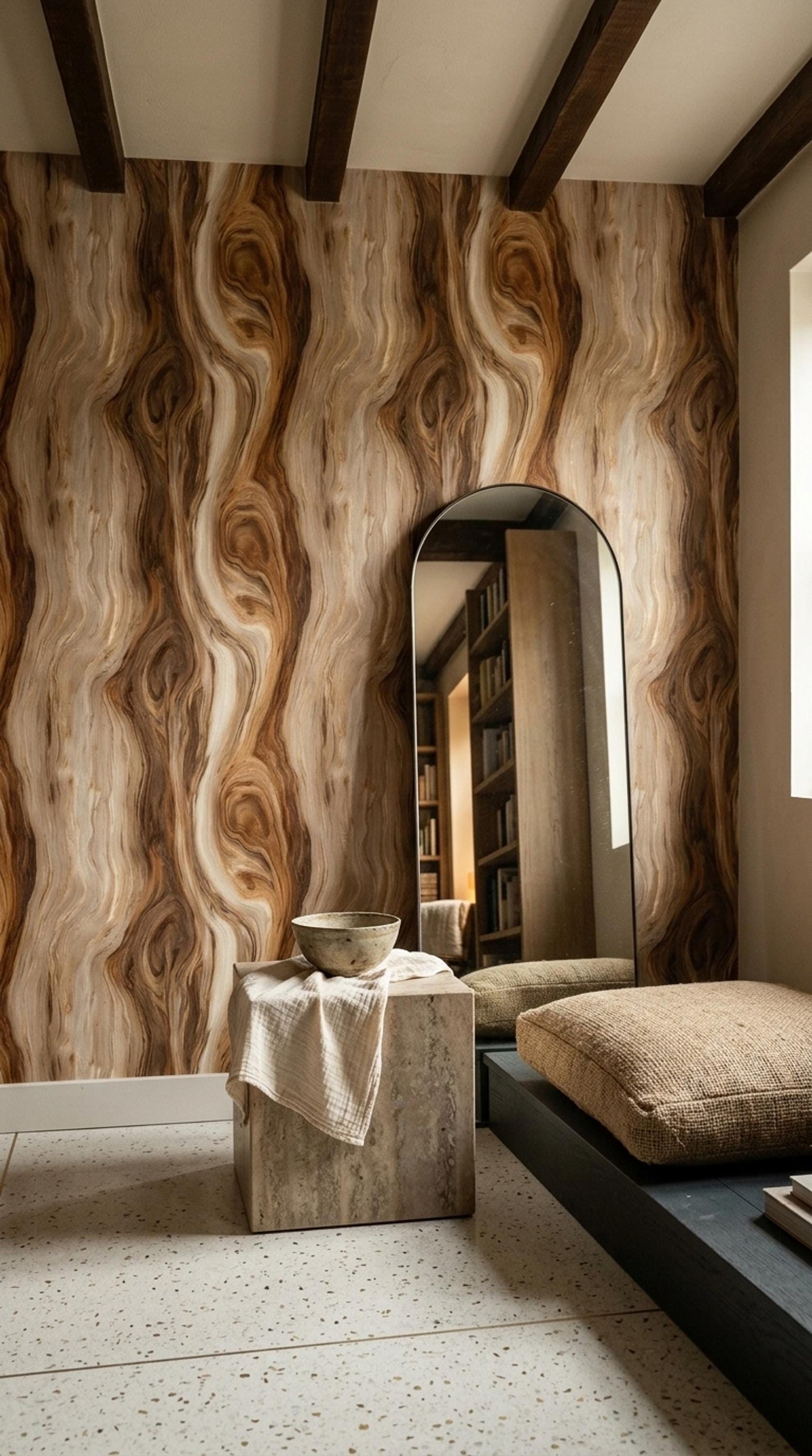 Live Edge Wood Grain Wallpaper Rustic Wood Texture Organic Modern Wall Decor