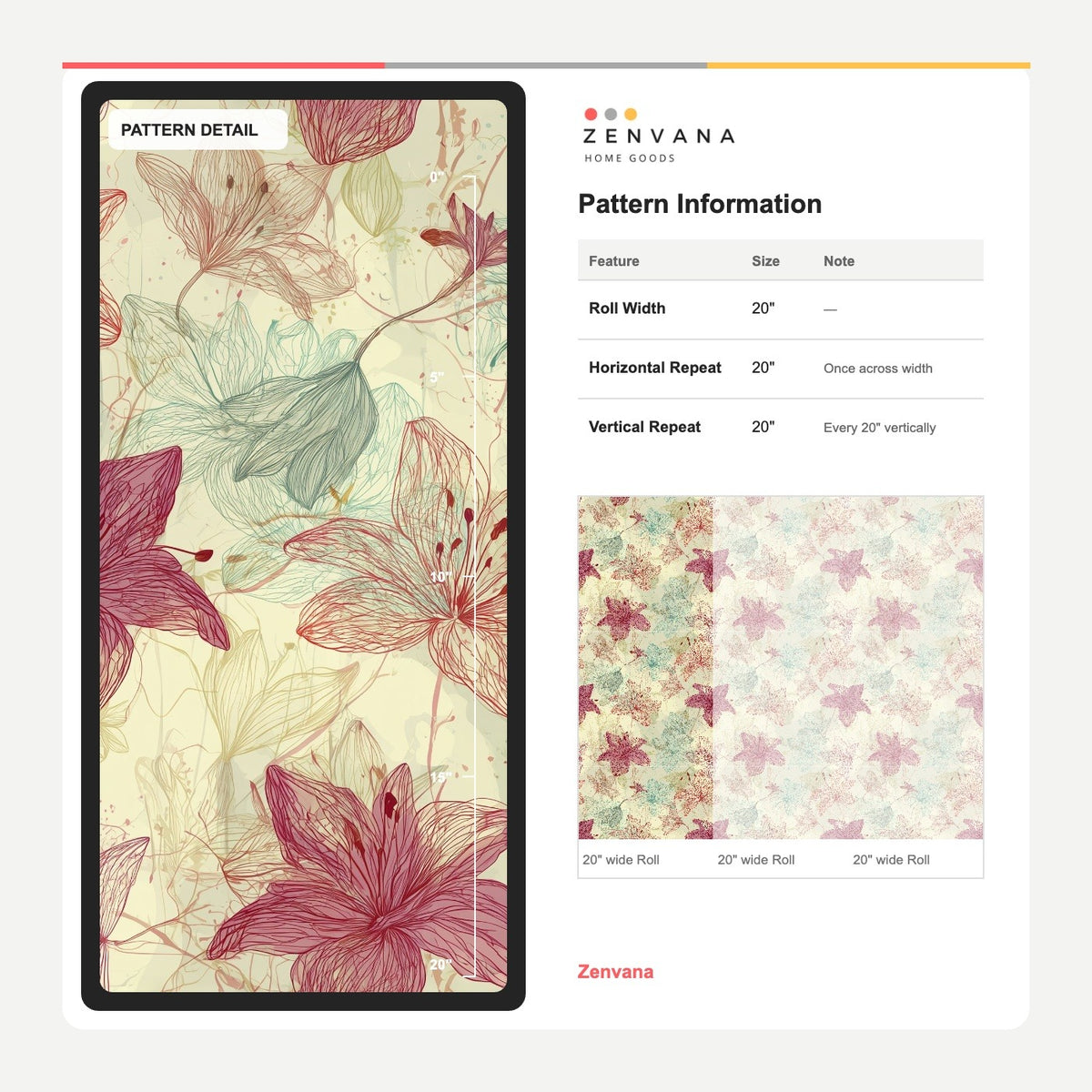 Line Drawn Lilies Wallpaper Cream Botanical