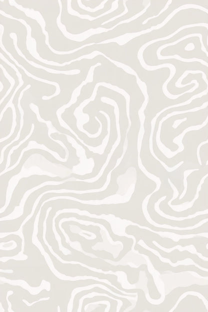 Topographic Contour Lines Wallpaper Neutral Ivory Light Gray Layers