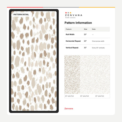Organic Speckled Brushstroke Wallpaper White Background Neutrals