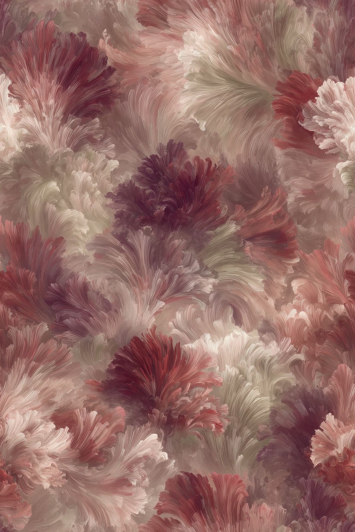 Layered Peony Flower Forms Wallpaper Blush Pink Mauve