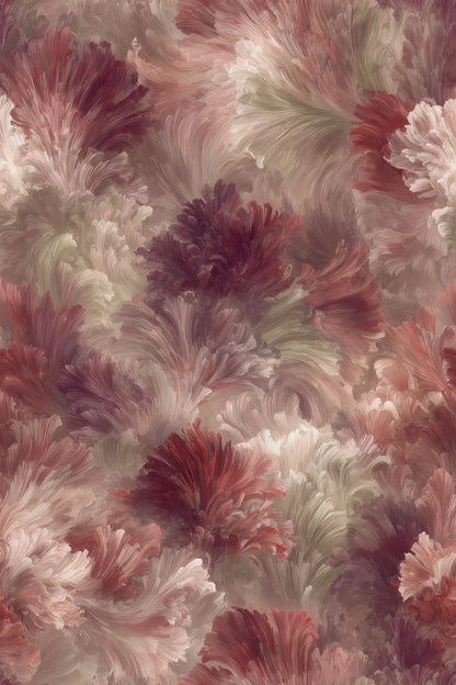 Layered Peony Flower Forms Wallpaper Blush Pink Mauve