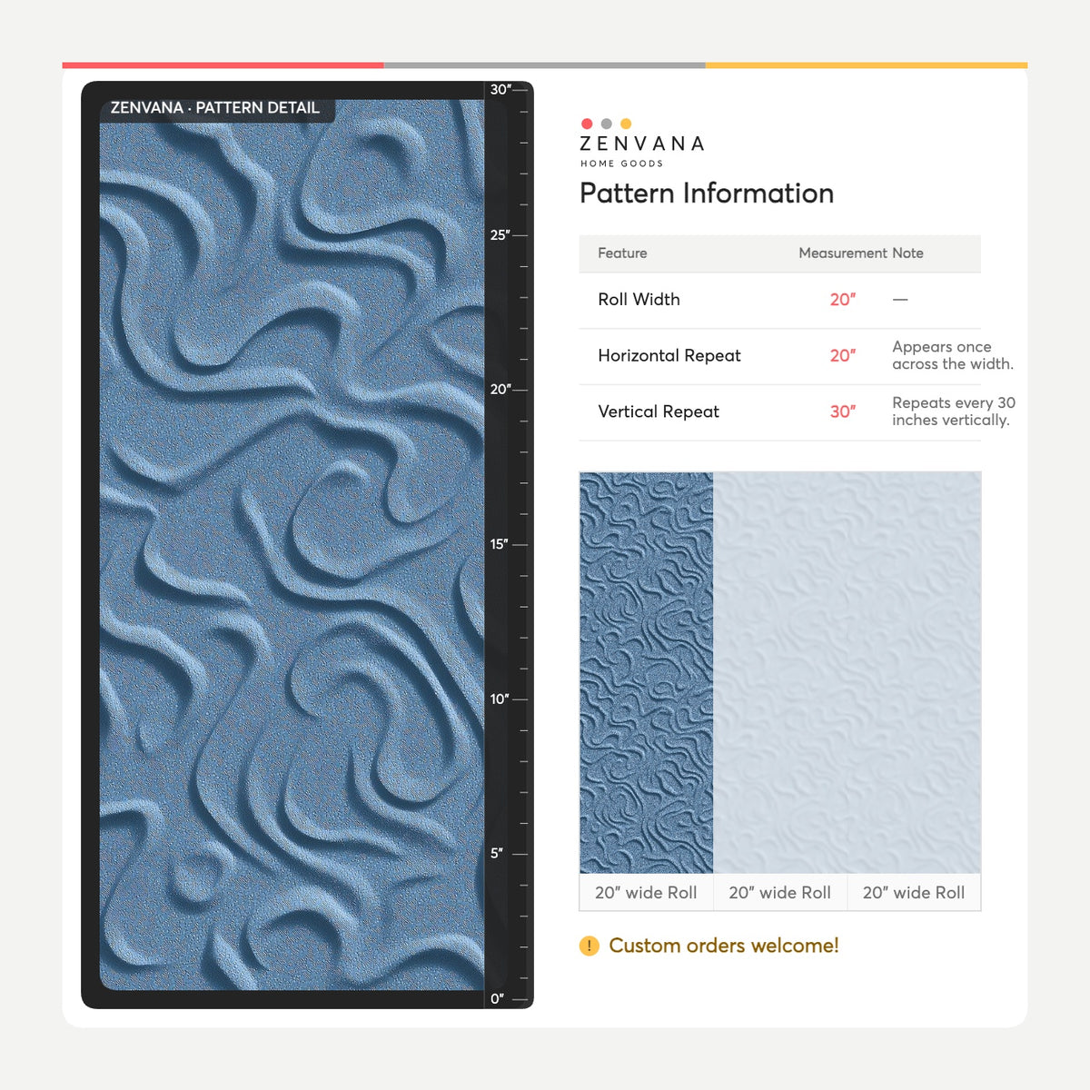 Curved Line Relief Wallpaper Blue Embossed Texture Pattern