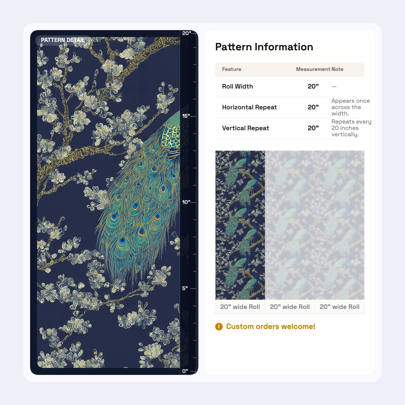 Peacock Wallpaper Blossoms Oriental Wall Mural